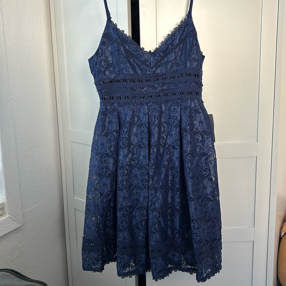 NWOT NSR Blue Lace Dress